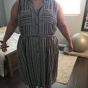 Plus size- striped midi dress